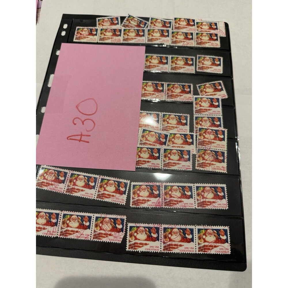 US Scott #2579 Christmas Santa Claus in Chimney 29c Stamp Block of +100 - Picture 7 of 7